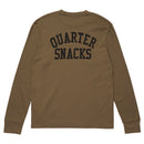 Quartersnacks Printed Thermal Longsleeve Tee in Black, waffle-knit thermisch longsleeve van 60/40 cotton poly met screen printed graphics op linker borst en achterkant, verkrijgbaar in Black Bone en Olive bij Revert 95 Haarlem