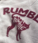 Rumble Bordeaux Cat Grey Sweater – grijze sweater van katoen en polyester met Bordeaux Cat-print op de borst