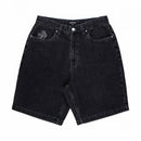 Santa Cruz Stamped Big Shorts in Black, 94% cotton 6% polyester 13.5oz heavyweight denim baggy fit short met front en back pockets contrast stitching en Stamped placement prints, verkrijgbaar bij Revert 95 Haarlem