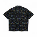 Santa Cruz Vertigo Short Sleeve Haze Shirt in Black, 100% cotton poplin boxy fit button-up shirt met all over haze print branded buttons linker borstzak met embroidery en woven label branding, verkrijgbaar bij Revert 95 Haarlem