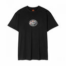Santa Cruz Collage Oval Dot T-Shirt in Black, 100% organic cotton 180gsm jersey regular fit tee met small front print en large back print van het Collage Oval Dot logo in soft hand ink met tinted discharge ink afwerking, verkrijgbaar bij Revert 95 Haarlem