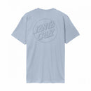 Santa Cruz Tonal Opus Dot Stripe T-Shirt in Fresh Blue, 100% organic cotton 235gsm heavyweight jersey loose fit tee met tonal Opus Dot Stripe print op chest en back in ton-sur-ton lichtblauwe Fresh Blue colorway, verkrijgbaar bij Revert 95 Haarlem