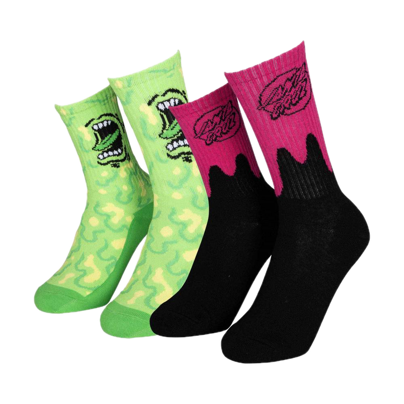 Santa Cruz Youth Slime Sock (2 Pack) – kindersokken in 2-pack met iconisch Slime design en Santa Cruz branding