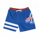 Santa Cruz Youth OGSC Sports Swimshort in Ultramarine met SC monogram print en witte diagonale strepen, verkrijgbaar bij Revert 95 Haarlem