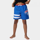 Santa Cruz Youth OGSC Sports Swimshort in Ultramarine met SC monogram print en witte diagonale strepen, verkrijgbaar bij Revert 95 Haarlem