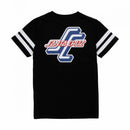 Santa Cruz Youth OGSC Sports T-Shirt in Black met SC monogram en witte mouwstrepen, verkrijgbaar bij Revert 95 Haarlem