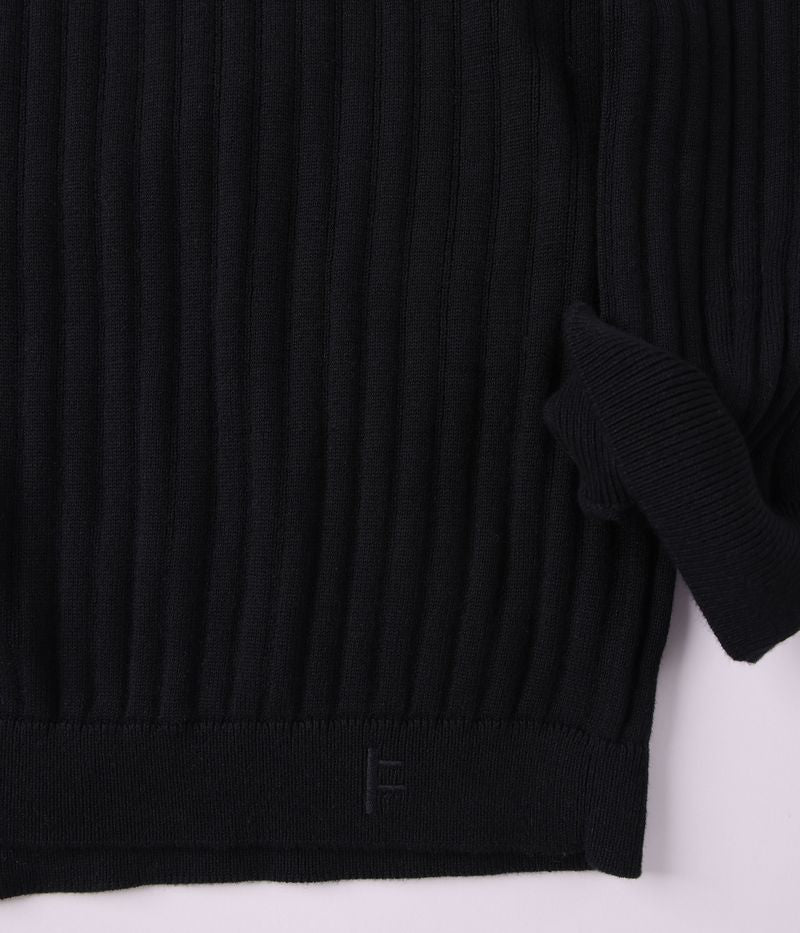 Former Franchise LS Knit Polo Black – premium knit longsleeve polo met minimalistische branding
