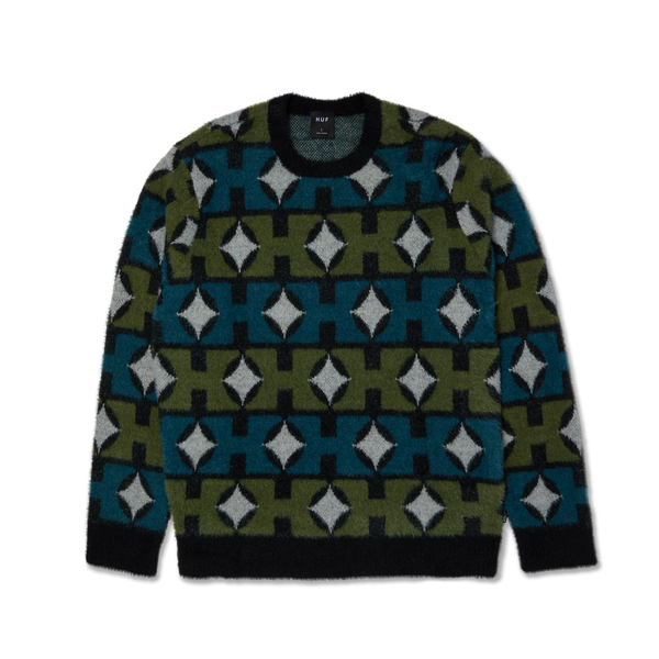 HUF Space Age Crewneck Sweater zwart sweatshirt met futuristische graphic