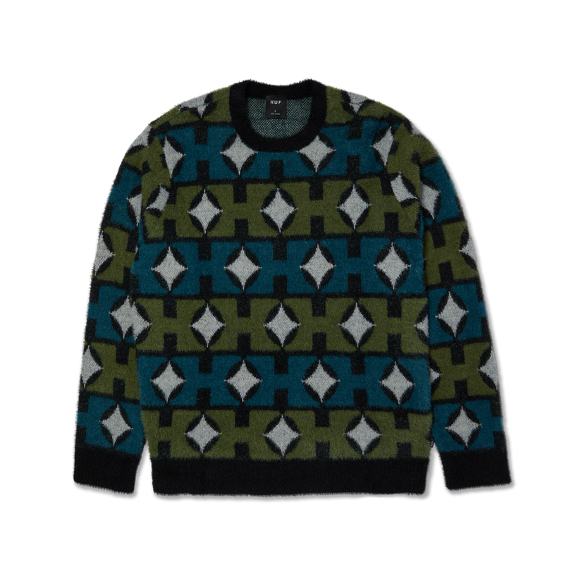 HUF Space Age Crewneck Sweater zwart sweatshirt met futuristische graphic