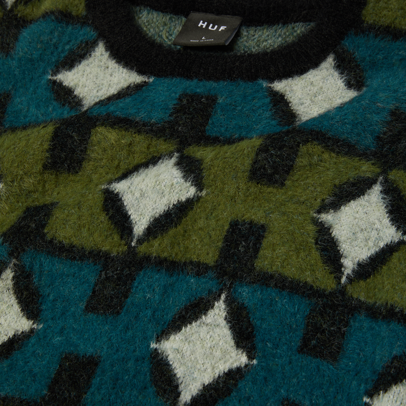 HUF Space Age Crewneck Sweater zwart sweatshirt met futuristische graphic