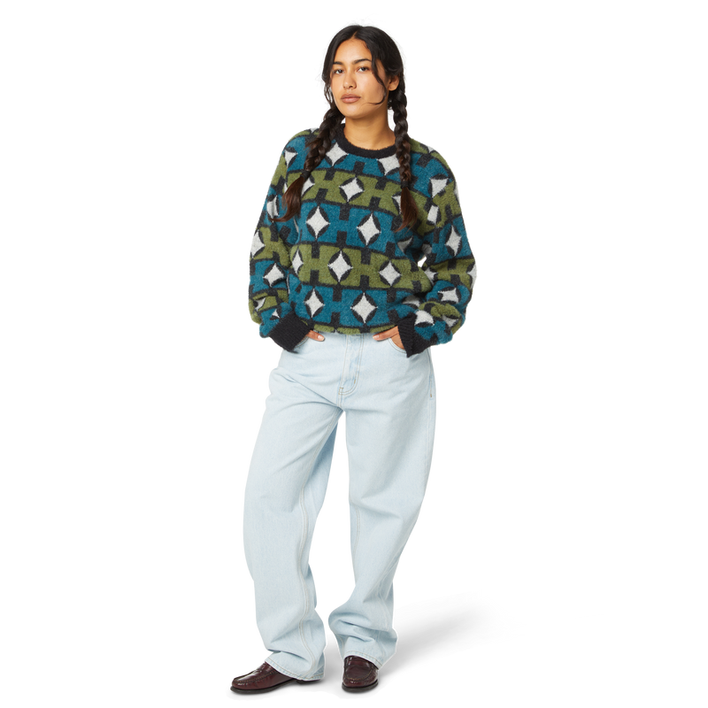 HUF Space Age Crewneck Sweater zwart sweatshirt met futuristische graphic