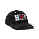 Huf x Spitfire Union Snapback Hat Black, low profile 6-panel cap van 100% cotton twill met geborduurde artwork en curved visor, one size, verkrijgbaar bij Revert 95 Haarlem