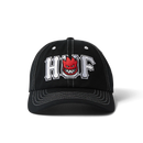 Huf x Spitfire Union Snapback Hat Black, low profile 6-panel cap van 100% cotton twill met geborduurde artwork en curved visor, one size, verkrijgbaar bij Revert 95 Haarlem