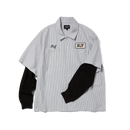 Huf x Spitfire Union Work Shirt Black/White, double layer werkhemd van cotton poly met chain stitched artwork en merrowed edge patch, button-down front, verkrijgbaar bij Revert 95 Haarlem
