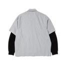 Huf x Spitfire Union Work Shirt Black/White, double layer werkhemd van cotton poly met chain stitched artwork en merrowed edge patch, button-down front, verkrijgbaar bij Revert 95 Haarlem