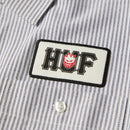 Huf x Spitfire Union Work Shirt Black/White, double layer werkhemd van cotton poly met chain stitched artwork en merrowed edge patch, button-down front, verkrijgbaar bij Revert 95 Haarlem