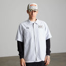 Huf x Spitfire Union Work Shirt Black/White, double layer werkhemd van cotton poly met chain stitched artwork en merrowed edge patch, button-down front, verkrijgbaar bij Revert 95 Haarlem