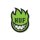 Huf x Spitfire XL Bighead Sticker HUF Green, extra grote die-cut sticker met het iconische Spitfire Bighead design, ongeveer 25 x 18 inch, verkrijgbaar bij Revert 95 Haarlem
