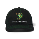HUF Stuck On You 6 Panel CV Hat in Black, ongestructureerde cotton canvas snapback met Stuck On You logo branding op de voorkant en verstelbare snapback sluiting, verkrijgbaar bij Revert 95 Haarlem