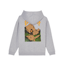 Element x Floor Summit Hoodie Kids Mid Grey Heather, gerecyclede hoodie met illustratie van Floor Van Het Nederend, kindermaten XS/8-XL/16, verkrijgbaar bij Revert 95 Haarlem