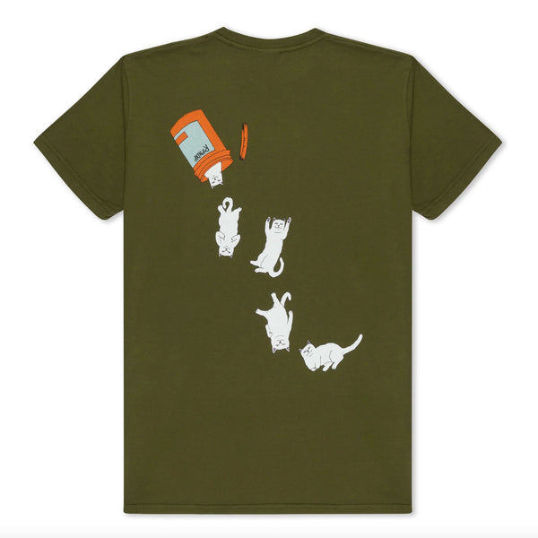 Bestel de Ripndip RIPNDIP Nermal Pills T-Shirt Military Green veilig, gemakkelijk en snel bij Revert 95. Check onze website voor de gehele Ripndip collectie, of kom gezellig langs bij onze winkel in Haarlem.