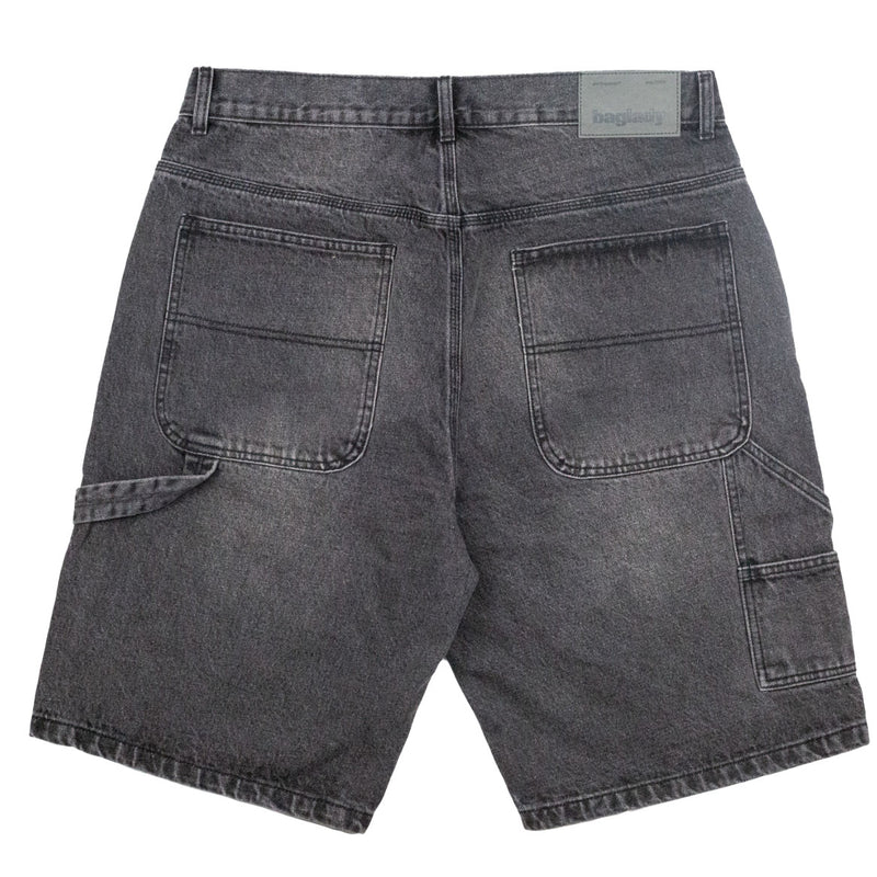 Faded Black Denim Shorts