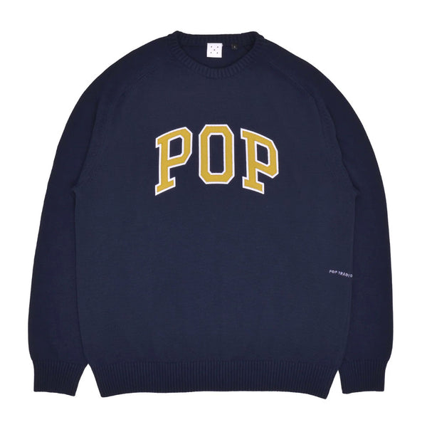 Pop Arch logo in een mooie katoenen kwaliteit knitted sweater. Shop snel en veilig online op Revert95.com of kom gezellig bij ons lang sin de winkel in Haarlem.