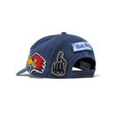 Cash Only Service 6 Panel Cap in Navy met distress washed canvas, geborduurde patches all over en snapback sluiting, verkrijgbaar bij Revert 95 Haarlem