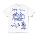 Cash Only Service Tee in White met screen-printed Cash Only artwork op voor- en achterkant, verkrijgbaar bij Revert 95 Haarlem