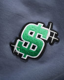 Cash Only Service Zip Thru Hood in Washed Navy met mineral wash behandeling, geborduurde patches all over en volledige ritsluiting, verkrijgbaar bij Revert 95 Haarlem