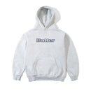Butter Goods Stripe Logo Applique Pullover Hoodie in Ash, 420gsm mineral wash cotton fleece relaxed fit hoodie met large embroidered stripe logo applique op de voorkant kangaroo pocket en ribbed trims, verkrijgbaar bij Revert 95 Haarlem