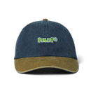 HUF Two Tone 89 Washed 6 Panel Hat in Navy met navy crown, contrasterende tan klep en geborduurd artwork op de front crown, verkrijgbaar bij Revert 95 Haarlem