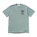 Butter Goods Terrain T-Shirt in Dull Mint, 100% katoen 230gsm regular fit met ribbed collar en vintage-style All Terrain Equipment screen print op voor- en achterkant in gedempte mintgroene kleur, verkrijgbaar bij Revert 95 Haarlem