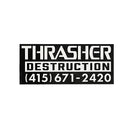 Thrasher Destruction 5 inch Sticker Black, sticker met de klassieke Destruction graphic, verkrijgbaar bij Revert 95 Haarlem