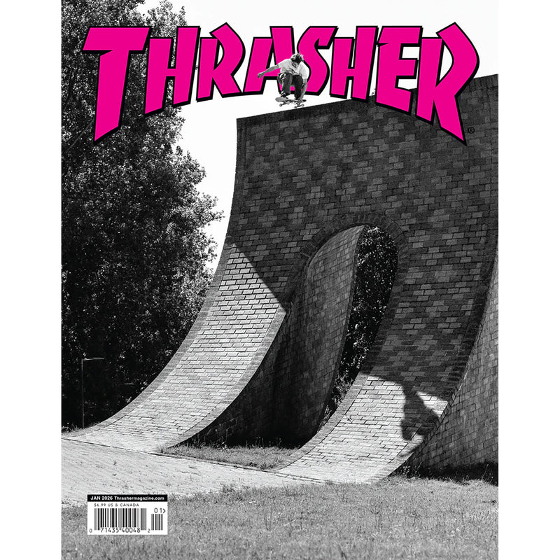 Thrasher Magazine Januari 2026 Issue 546 – skateboard magazine met interviews, fotografie en cultuur uit de globale skatescene