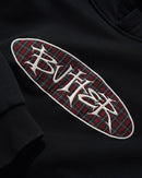 Butter Goods Tide Pullover Hoodie in Black, 420gsm mineral wash cotton fleece relaxed fit hoodie met screen printed Tide branding kangaroo pocket en ribbed trims, verkrijgbaar bij Revert 95 Haarlem
