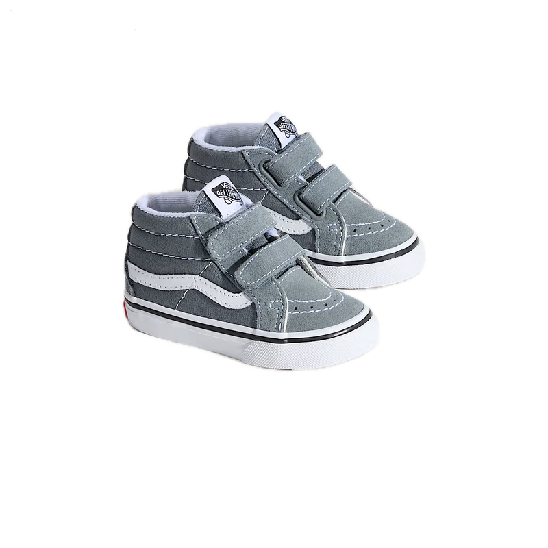 Vans Sk8-Mid Reissue Velcro Color Theory Stormy Weather Toddler – peuter sneaker in stormy weather blauw met klittenbandsluiting en Vans side stripe