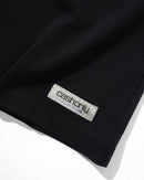 Cash Only Track Panel Tee Black/Cove, heavyweight t-shirt van 100% cotton 6.5oz met raglan constructie en paneeldesign, geweven label bij de zoom, maten S-XXL, verkrijgbaar bij Revert 95 Haarlem