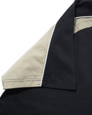 Cash Only Track Panel Tee Black/Cove, heavyweight t-shirt van 100% cotton 6.5oz met raglan constructie en paneeldesign, geweven label bij de zoom, maten S-XXL, verkrijgbaar bij Revert 95 Haarlem