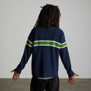 HUF Winnfield Crewneck Sweater in de kleur Navy, verkrijgbaar bij Revert 95 Haarlem