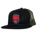 Spitfire Bighead Fill Snapback Cap in de kleur Black/Olive, verkrijgbaar bij Revert 95 Haarlem