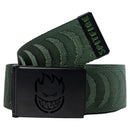 Spitfire Bighead Cut Out Crescent Jacquard Web Belt in de kleur Olive/Black, verkrijgbaar bij Revert 95 Haarlem