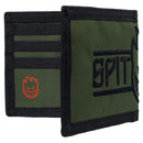 Spitfire Live to Burn Bighead Script Bi-Fold Wallet in de kleur Olive/Black, verkrijgbaar bij Revert 95 Haarlem