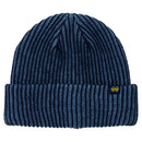 Krooked Eyes Clip Cuff Beanie in de kleur Navy/Blue/Yellow, verkrijgbaar bij Revert 95 Haarlem