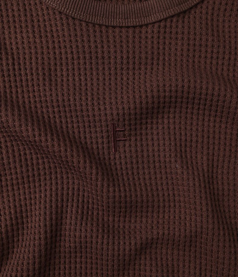 Former Franchise Waffle LS T-Shirt Choc – premium waffle longsleeve in Choc kleur