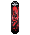 Zero Kanaan Dern Fright Night skateboard deck 8.25 inch, Resin-7 7-ply North American Maple twin tail medium concave pro model met Pennywise IT horror graphic gemaakt in Mexico 31.9 inch lang wheelbase 14.25 inch assorted top veneers, verkrijgbaar bij Revert 95 Haarlem