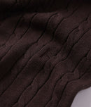 Former Marilyn Cable SS Knit Shirt Choc – premium short-sleeve cable knit in Choc