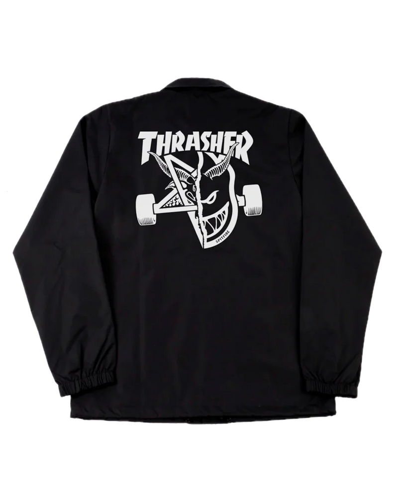 Thrasher x Spitfire Thrash and Burn Coach Jacket – waterafstotend coach jacket met Thrash and Burn graphic