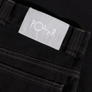 Polar Skate Co '93! Pants Contrast Stitching Black Dark Olive – denim broek van 100% katoen met rechte pasvorm, contraststiksels in dark olive en Polar-label.