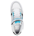 DC Shoes Pure High-Top EV Kids Grey/Black/Blue, kindersneaker met leer suède textiel upper, cupsole constructie en Pill Pattern buitenzool, verkrijgbaar bij Revert 95 Haarlem
